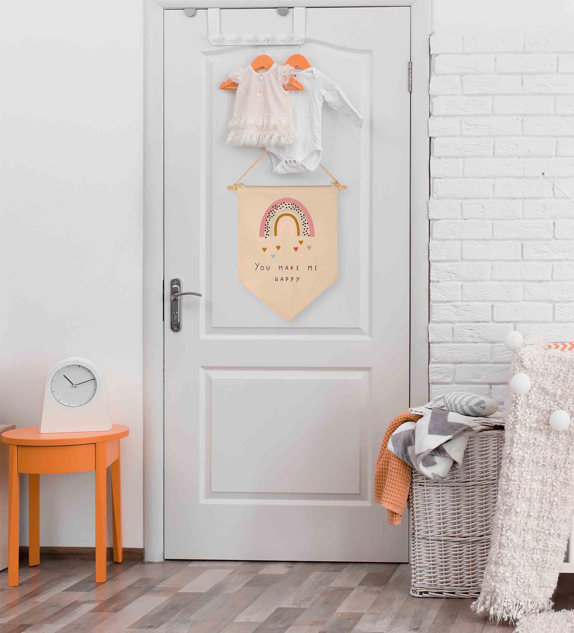 Topthink nursery decor rainbow banner display for cheerful play area