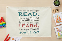 Topthink Reading Room wall flag adds warm beige tones to nursery decor and play areas.