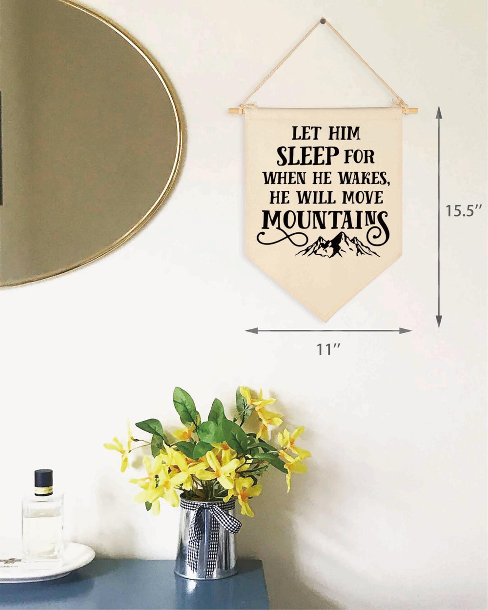 Topthink room decor banner lightweight hanging with wood
