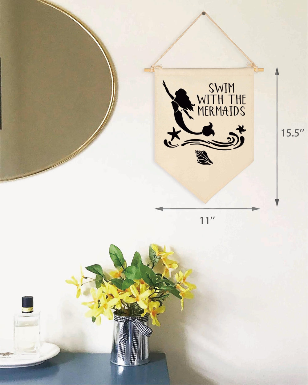 Topthink Swim With the Mermaids banner packaging and setup view
