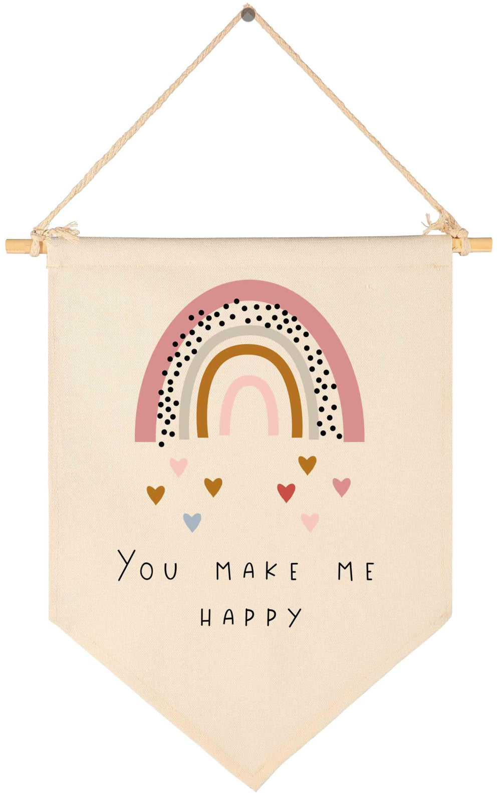 Topthink You Make Me Happy rainbow heart canvas banner brightens nursery or kids room