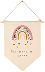 Topthink You Make Me Happy rainbow heart canvas banner brightens nursery or kids room