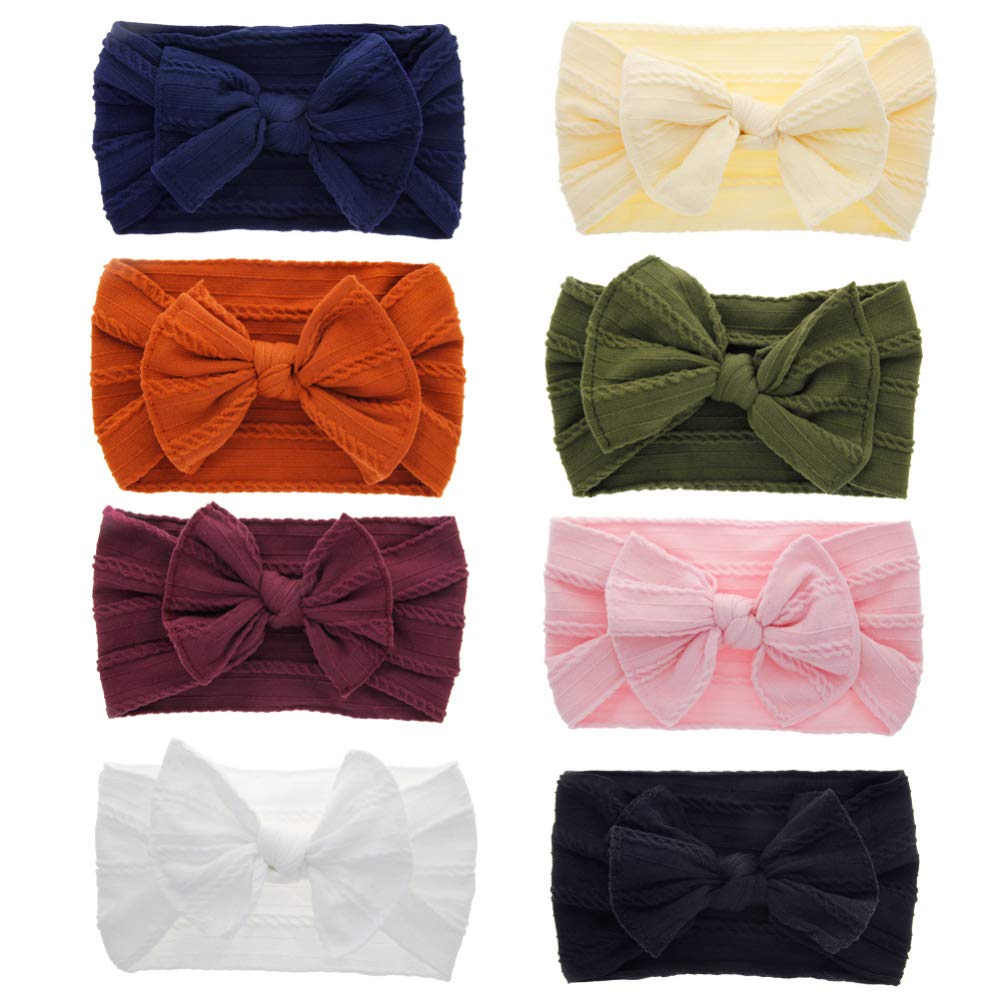 Toptim baby bow headband gray lightweight nylon keeps hair in place gently