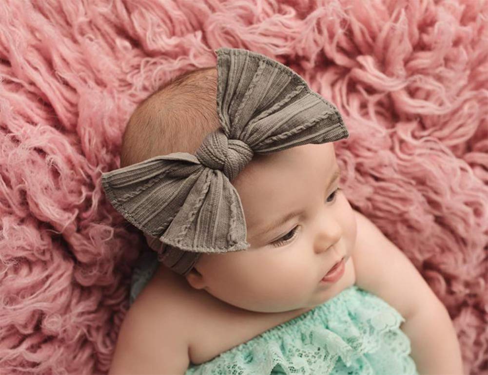 Toptim baby bow headband teal gentle on skin comfortable all day