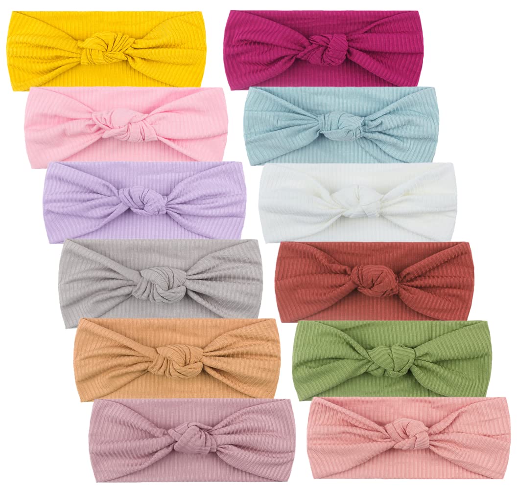 Toptim Baby Bow Headbands soft nylon closeup highlights gentle fabric for sensitive scalps.