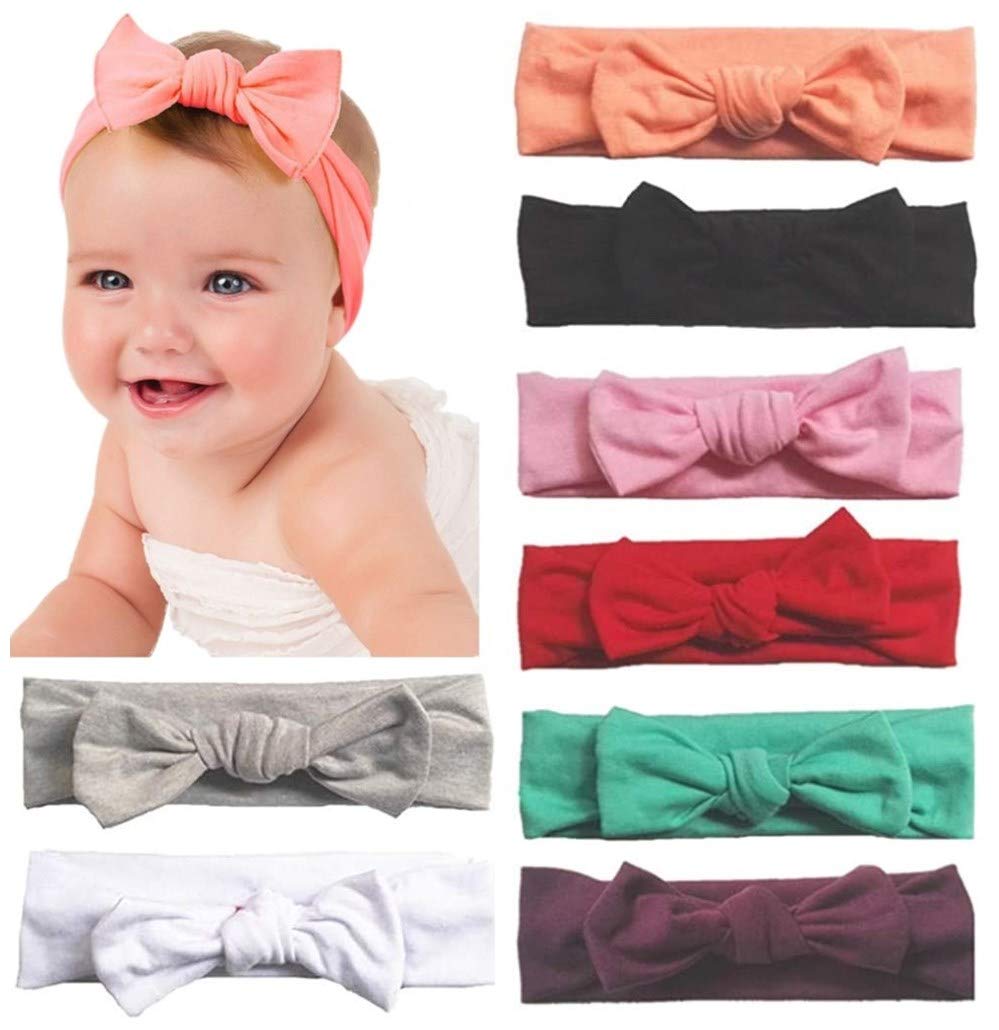 Toptim baby headbands with cotton-knotted rabbit ears, gentle on delicate skin, perfect for newborn photos.