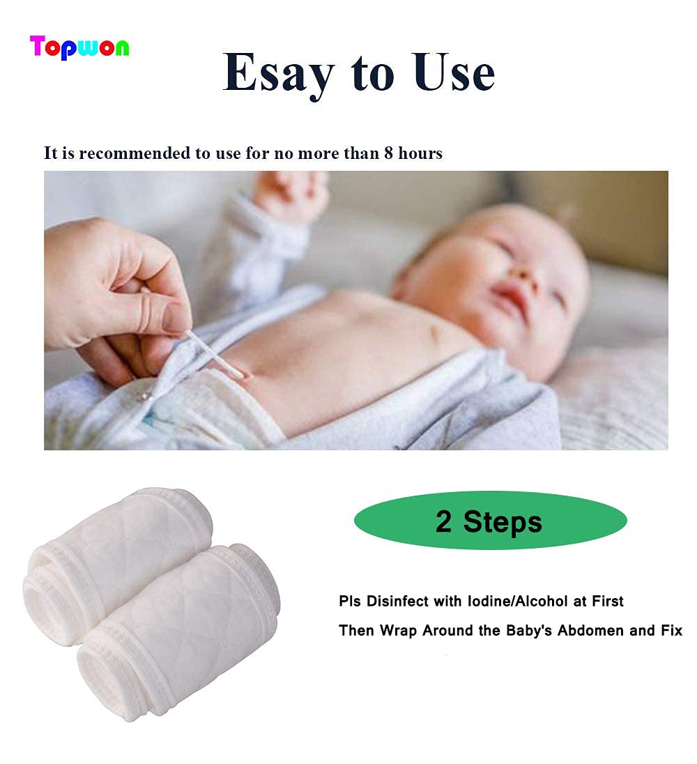 Topwon newborn wrap demonstrates gentle coverage for a clean belly area