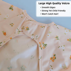 Torange bib with elastic cuffs and Velcro closure for a secure, comfortable fit.