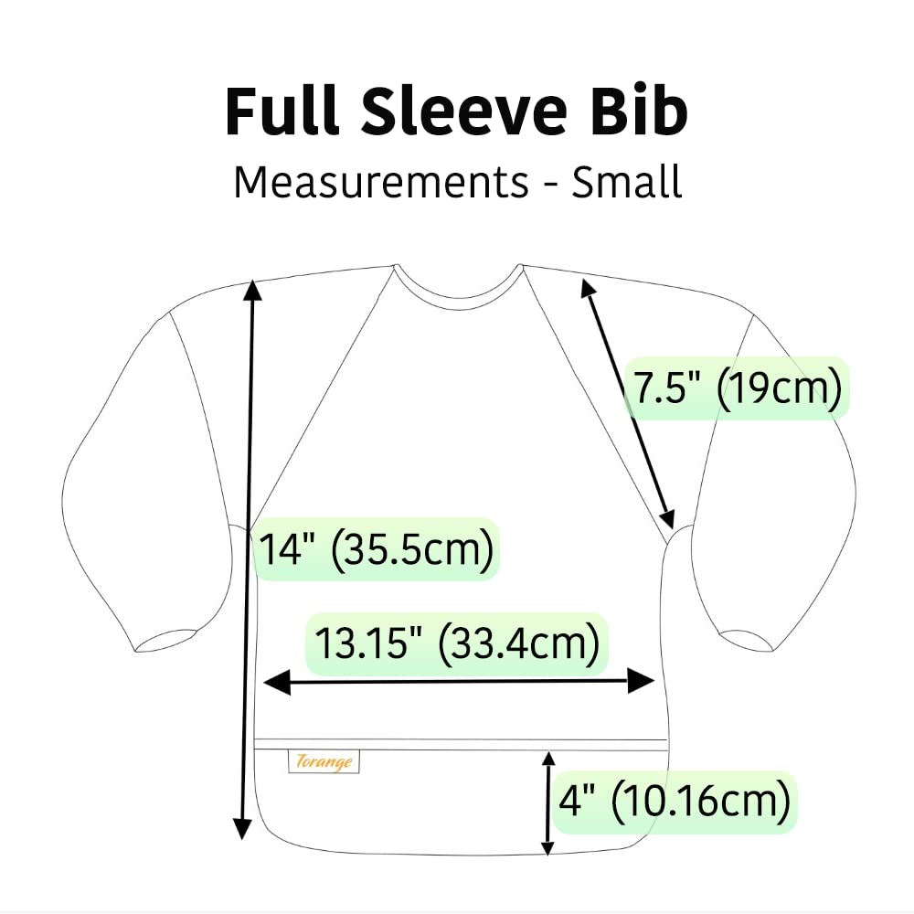 Torange baby smock bib sized for small babies to four-year-olds.