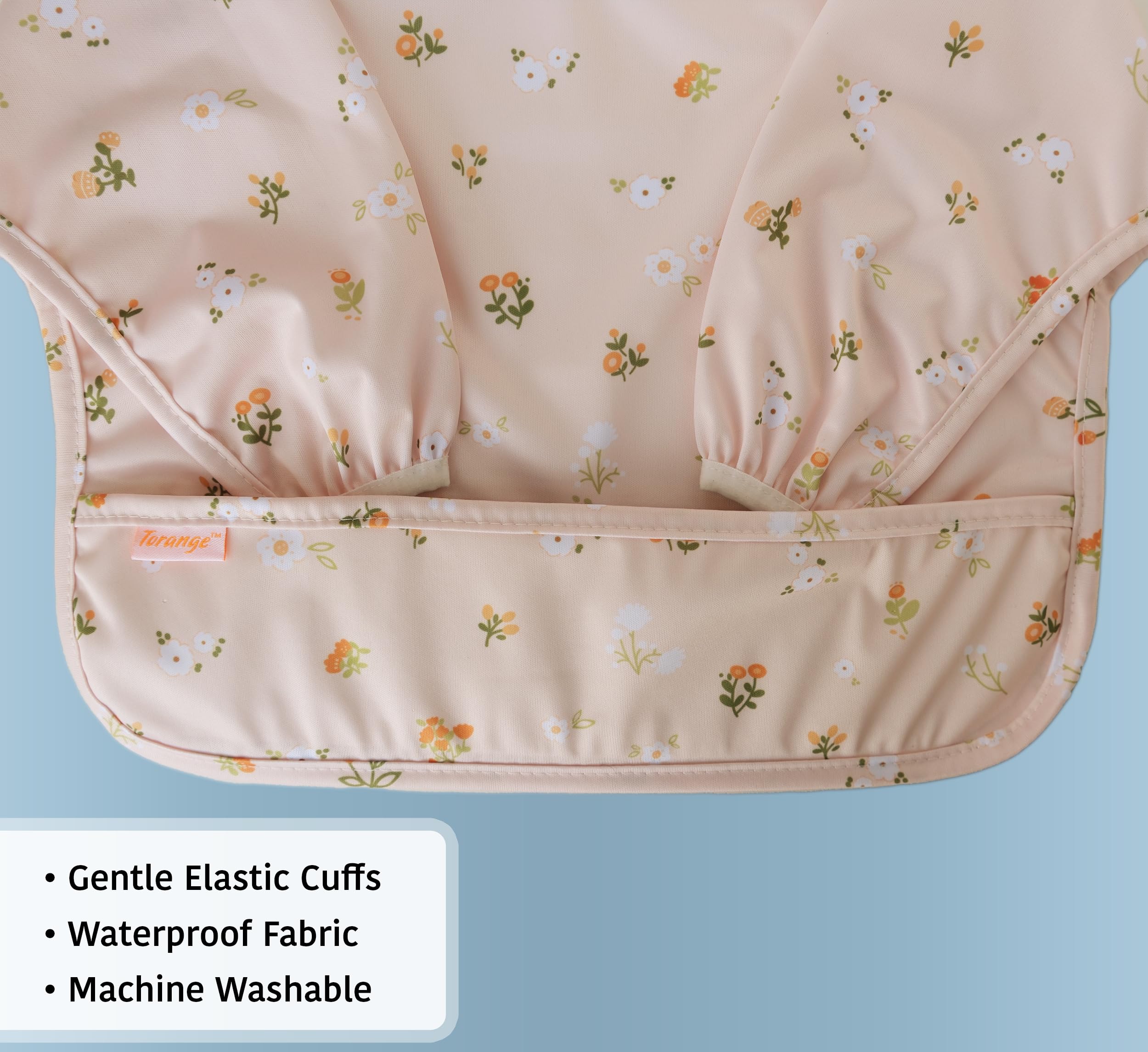 Torange BLW supplies bib supports easy cleanup after finger foods.