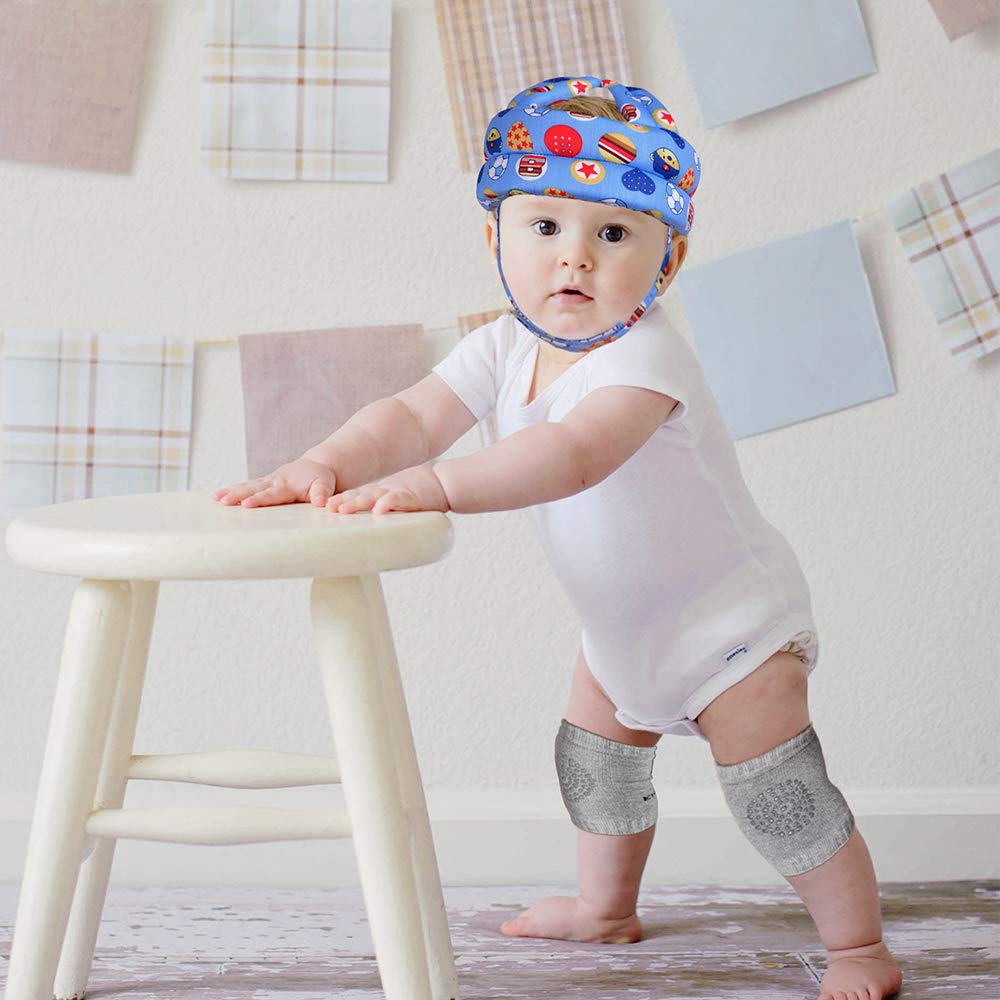 TORASO baby helmet head-protection close-up showing cushioned shell for gentle protection.