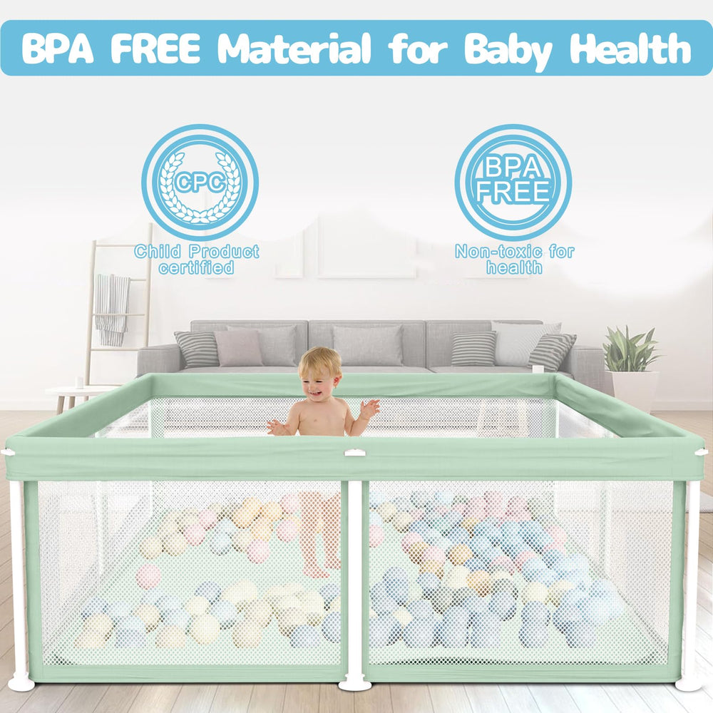 TOREVSIOR 50x50x27 playpen area provides spacious safe play space
