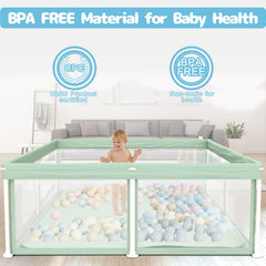 TOREVSIOR 50x50x27 playpen area provides spacious safe play space