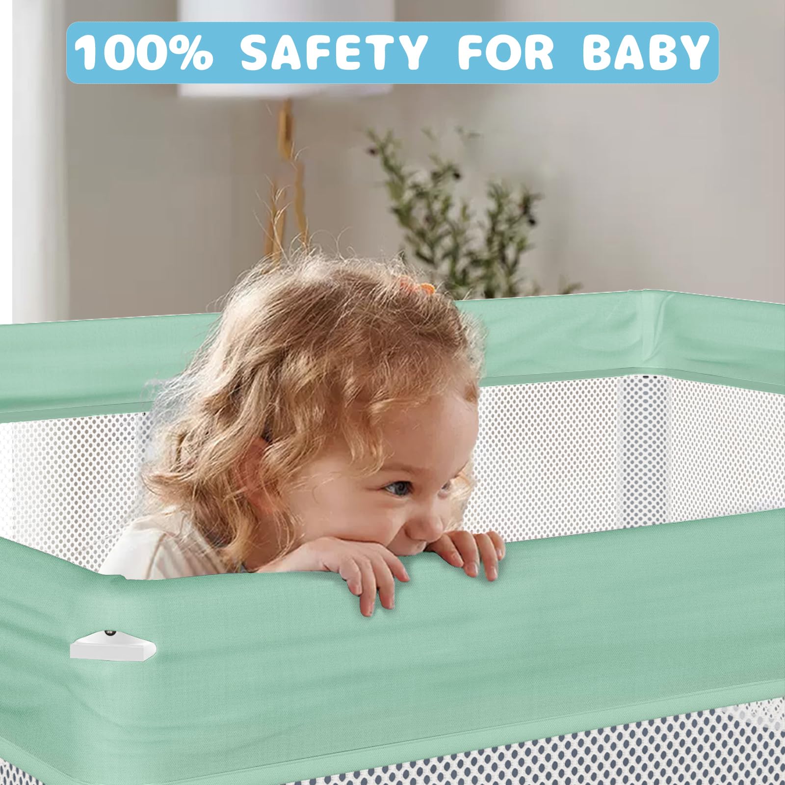 TOREVSIOR external zip door keeps baby secure while you supervise