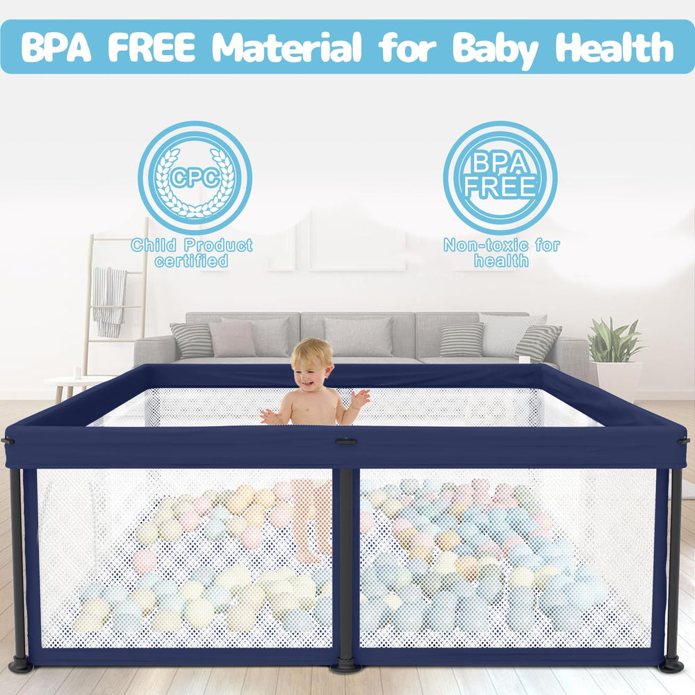 TOREVSIOR foldable playpen dimensions reveal ample 50x50-inch play area.