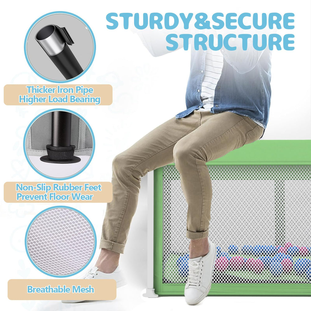 TOREVSIOR playpen mat included provides a cushioned, safe play space.
