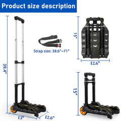 TORIBIO car seat travel cart unfolded with ample loading space for luggage.