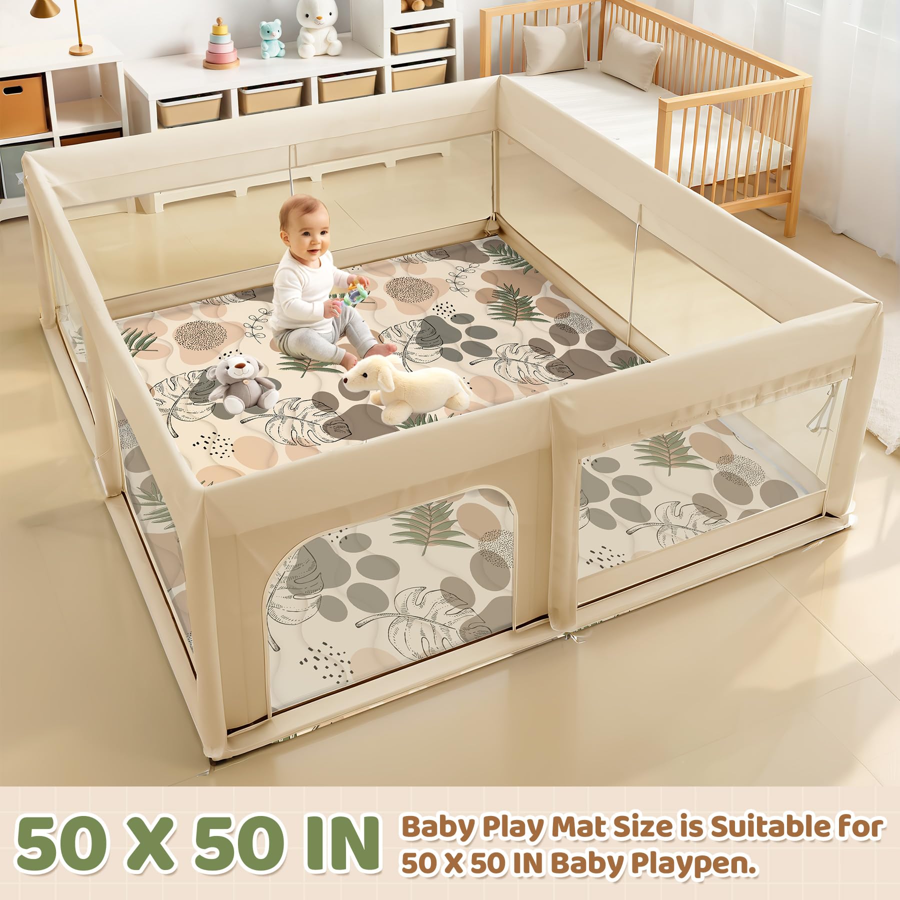 TOSELBAI machine washable mat for easy cleaning after messy play