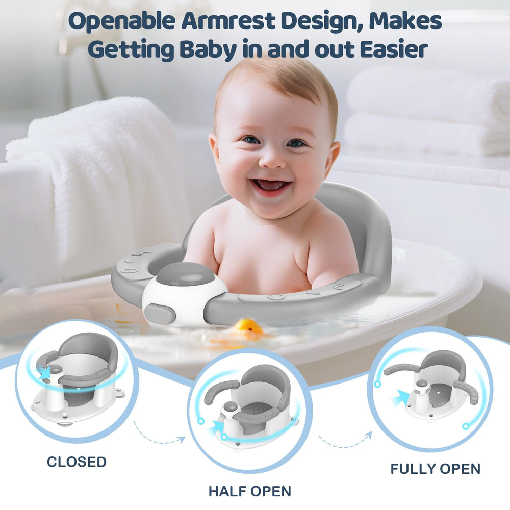 TOSGN Baby Bath Seat foldable design enables easy setup and travel.