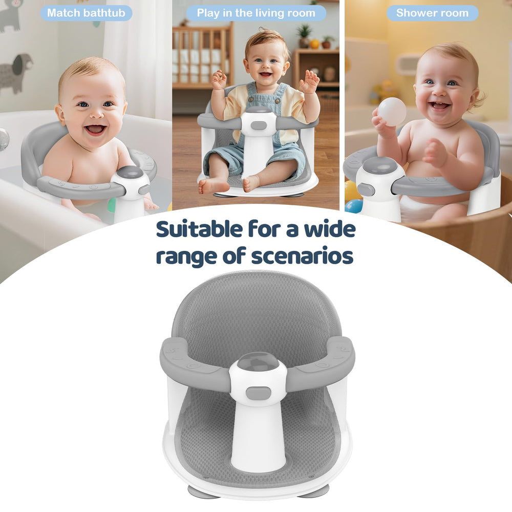 TOSGN Baby Bath Seat in-tub use provides safe, convenient bath time.