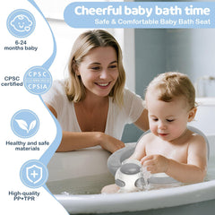TOSGN Baby Bath Seat demonstrates secure non-slip suction cups for stable bathing.