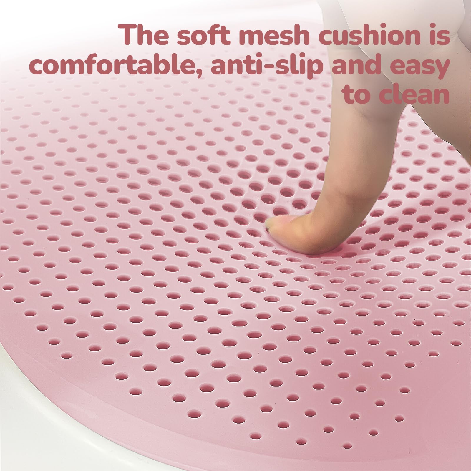 TOSGN baby bath seat with non-slip suction cups for secure attachment
