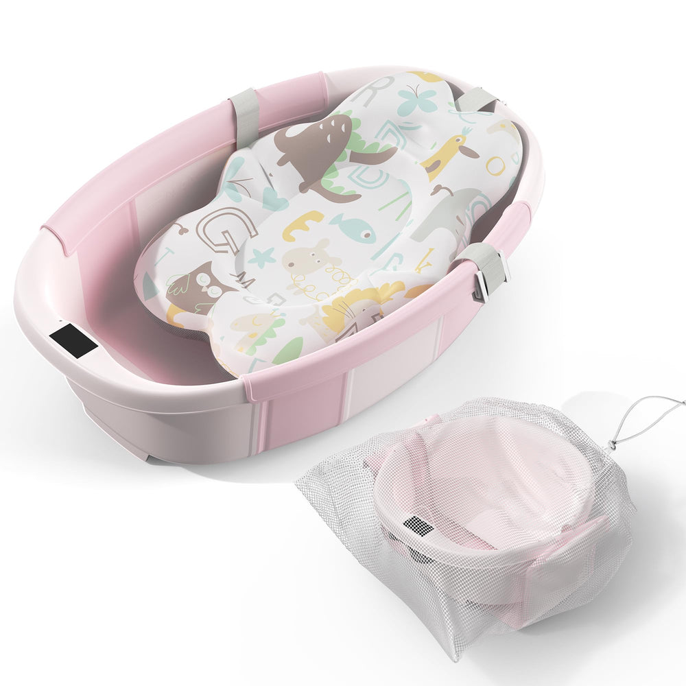 TOSGN collapsible baby bathtub folded for compact storage.
