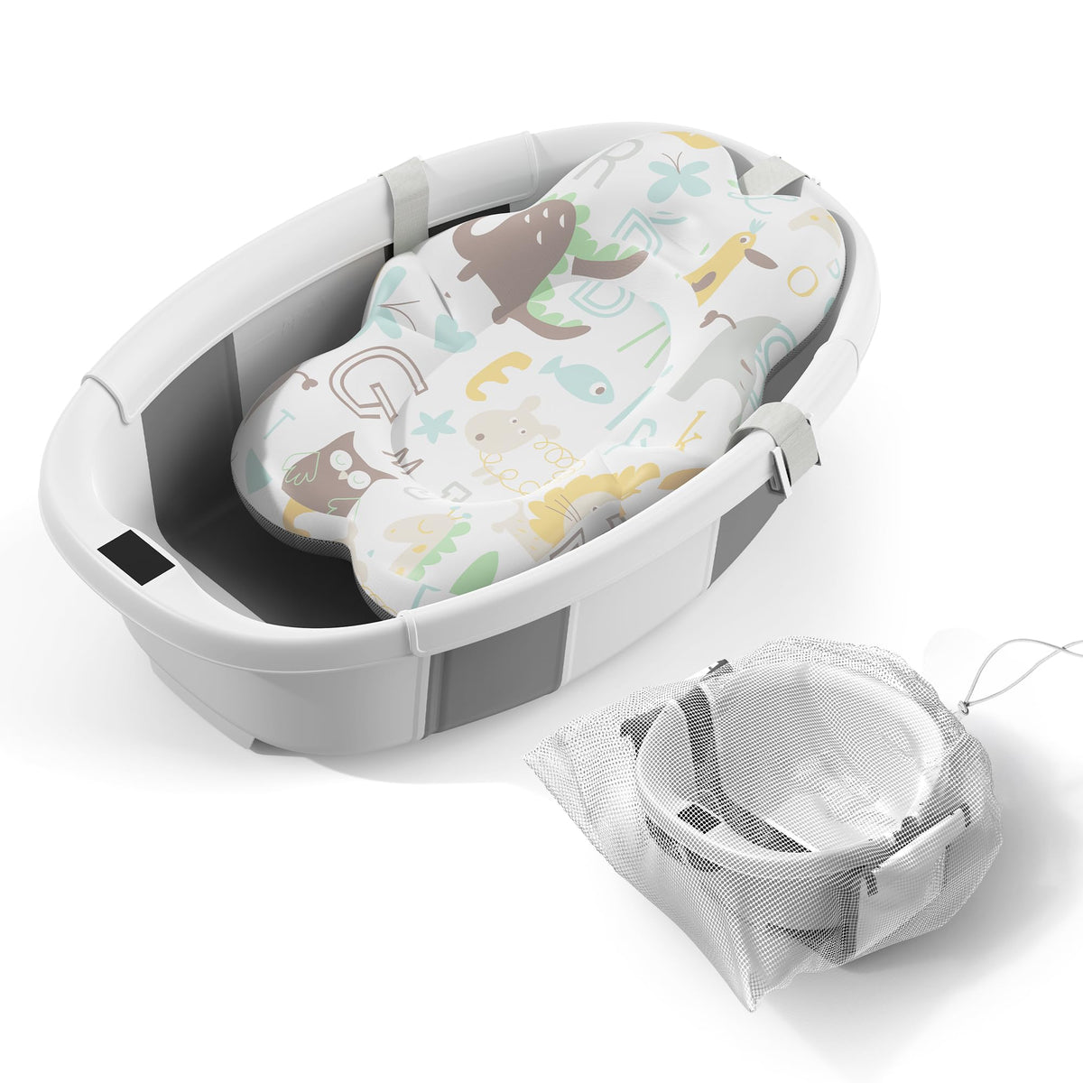 TOSGN Collapsible Baby Bathtub opened in one second for fast setup.