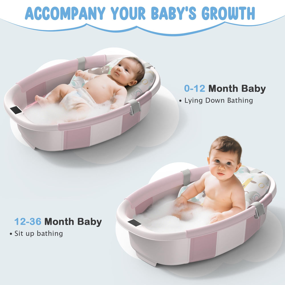 TOSGN portable pink tub suited for travel and home use.