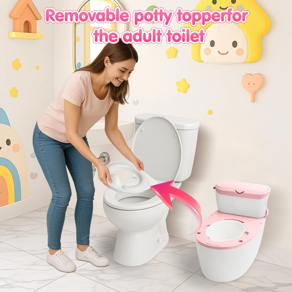 TOSGN potty with flush switch emits realistic sound reinforcing routine and achievement.