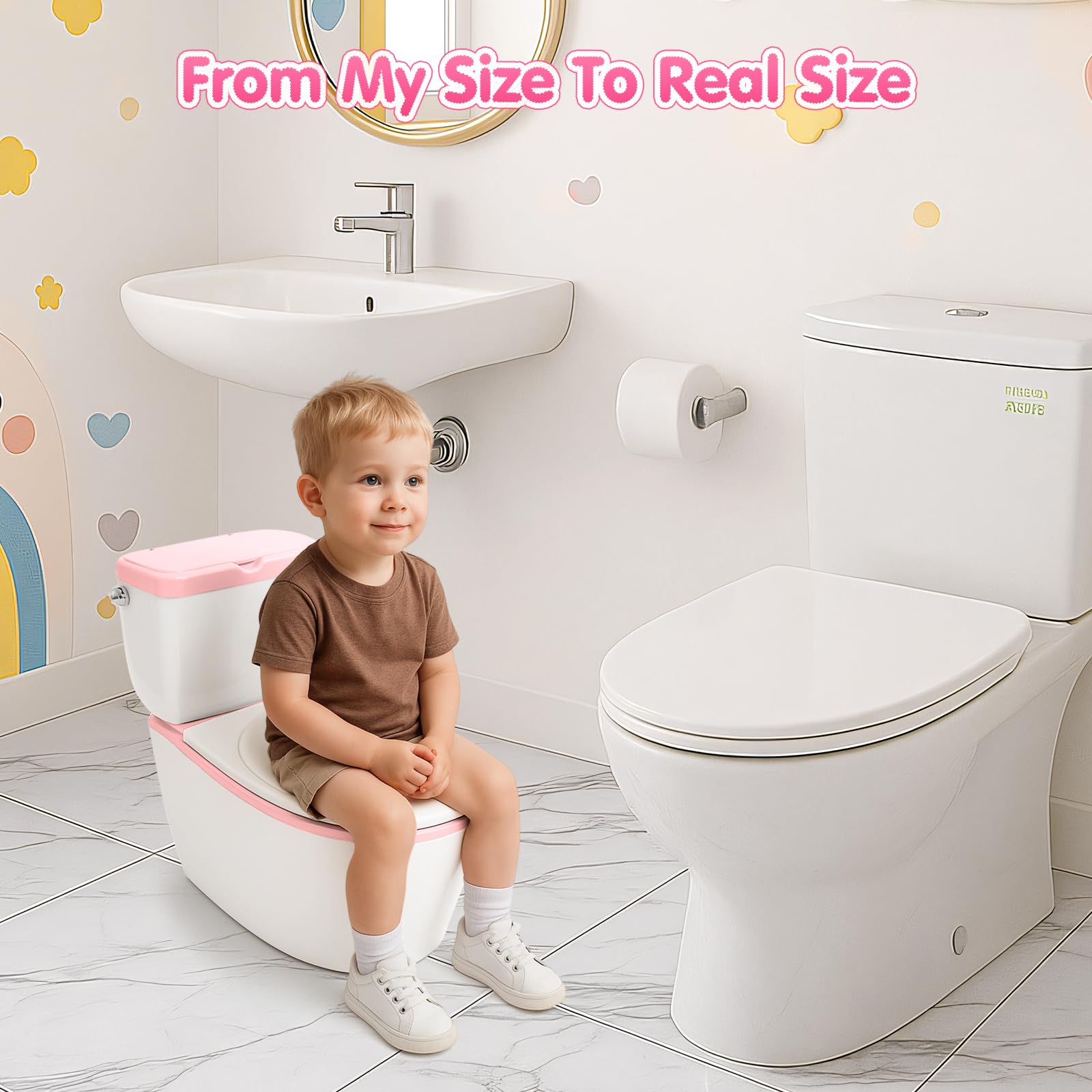 TOSGN removable soft potty seat shown on a full-size toilet for easy transition.