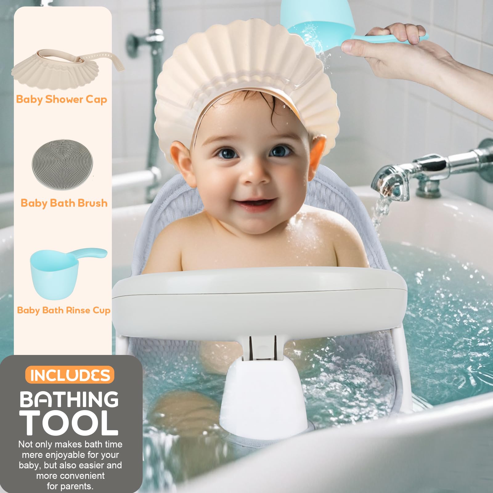TOSGN Swivel Bath Seat 360° rotation enables access to both sides without lifting.