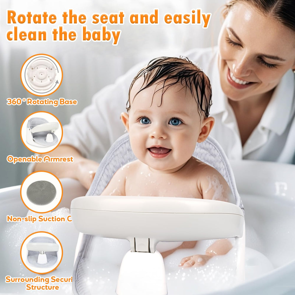 TOSGN Egg-backrest provides gentle containment during bath time.