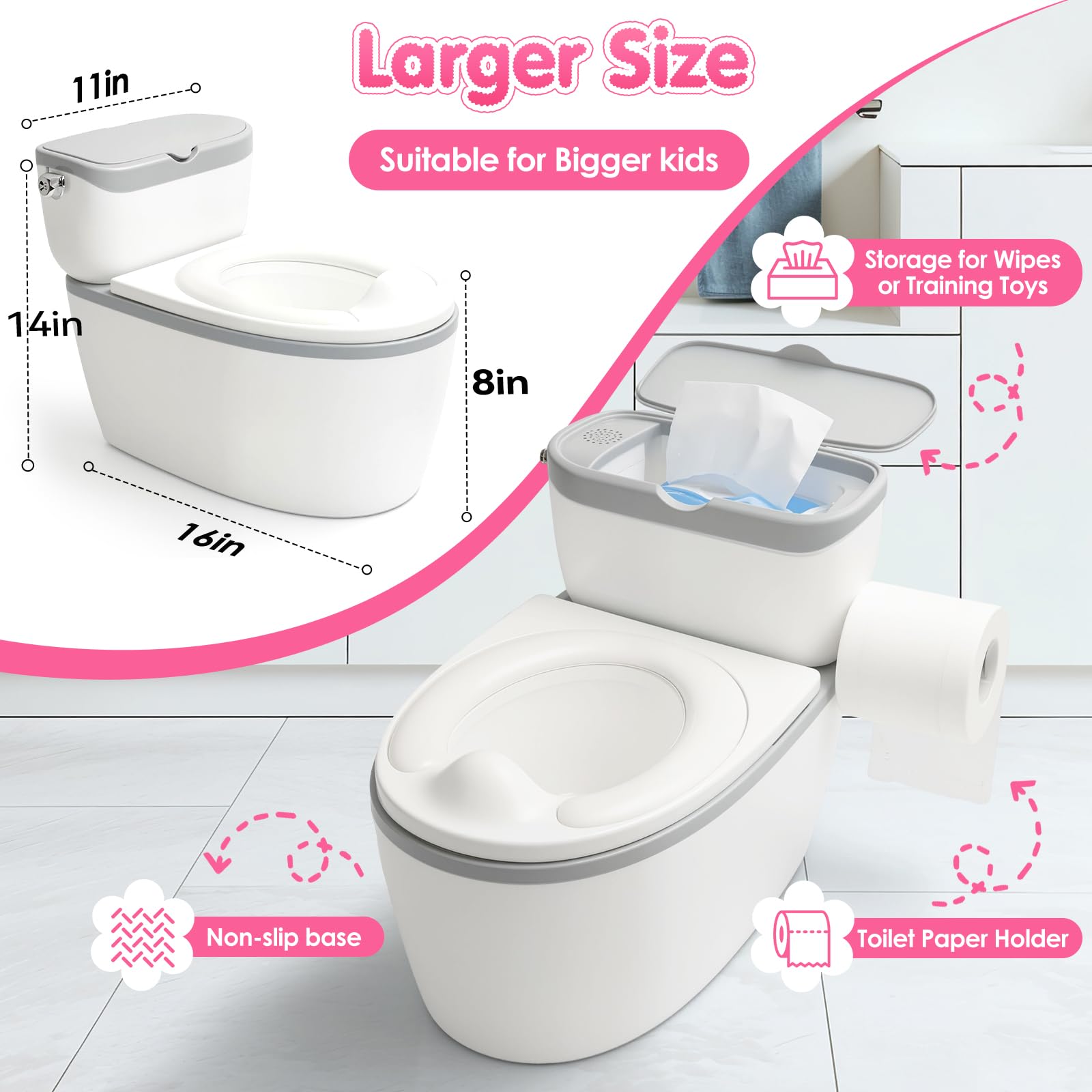 TOSGN wipes storage and paper holder keep essentials handy during diaper-free moments.