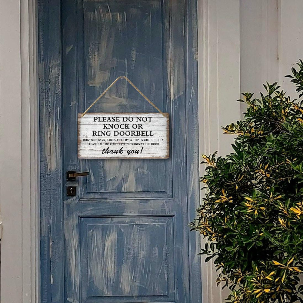 tosles farmhouse-charm-front-porch-sign elevates curb appeal with a playful message.