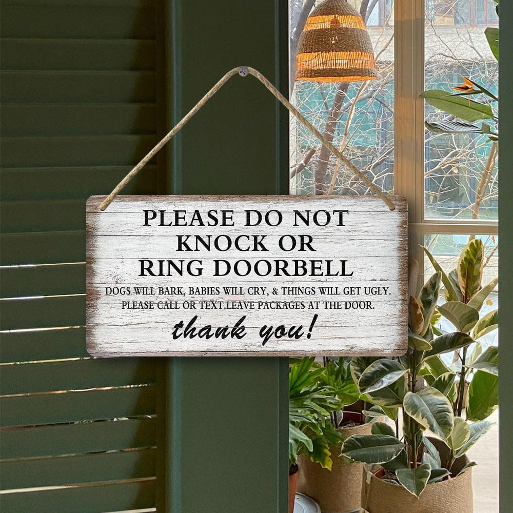 tosles no-soliciting front porch sign guards privacy and gently reduces knocks.