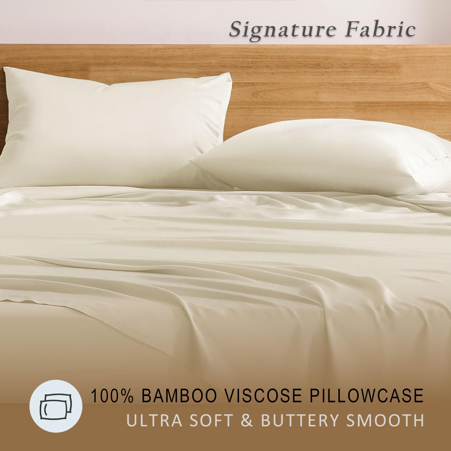 TOSMO luxury pillow case beige 20x26 front view highlights size and style