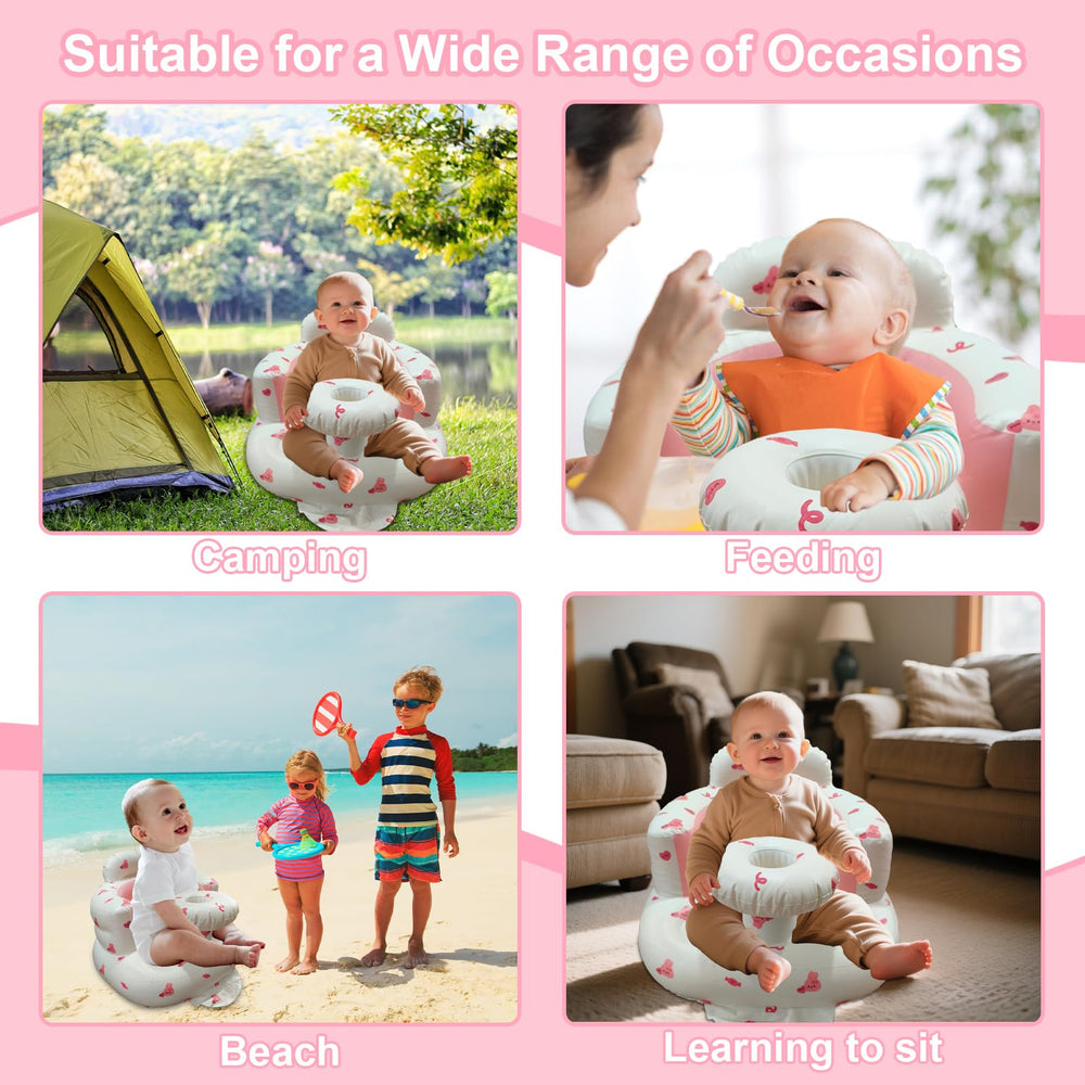 TOSXW inflatable baby seat back support promotes comfortable upright posture.