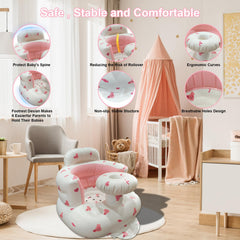 TOSXW inflatable baby seat fence top-down view demonstrates added safety during floor time.