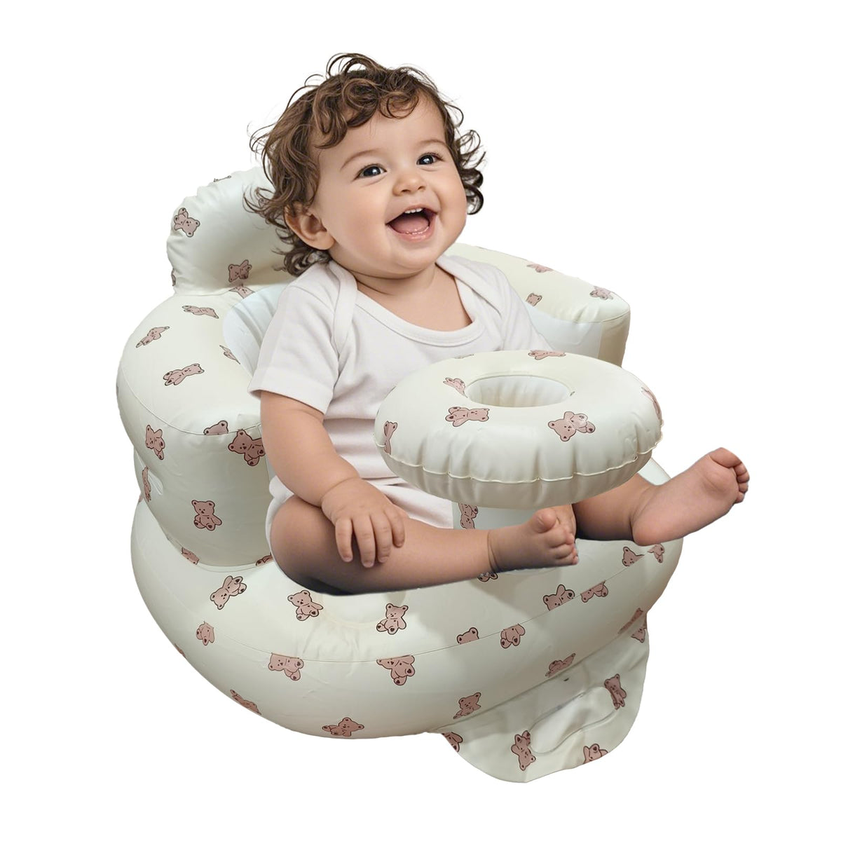TOSXW inflatable baby seat with fence offers safe sit-up support.