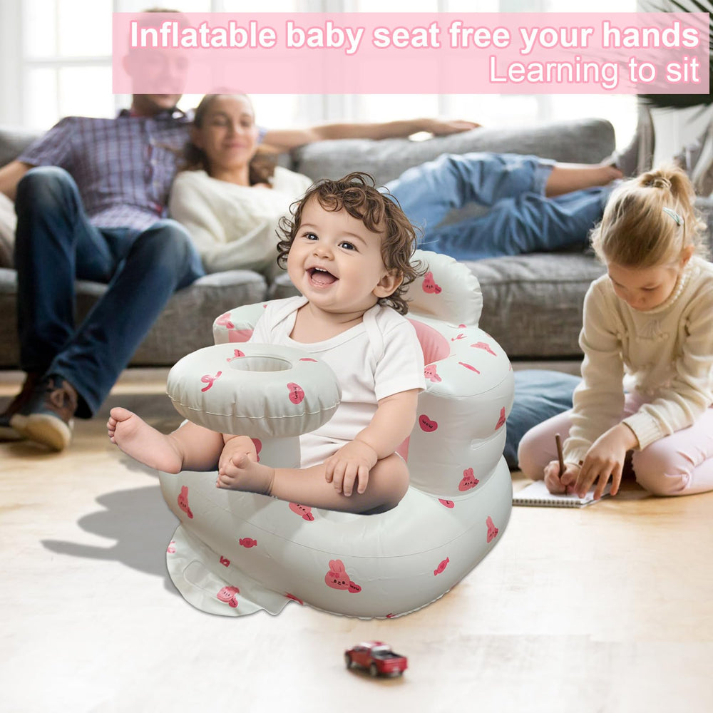 TOSXW inflatable baby seat non-slip base provides stable positioning on floors.