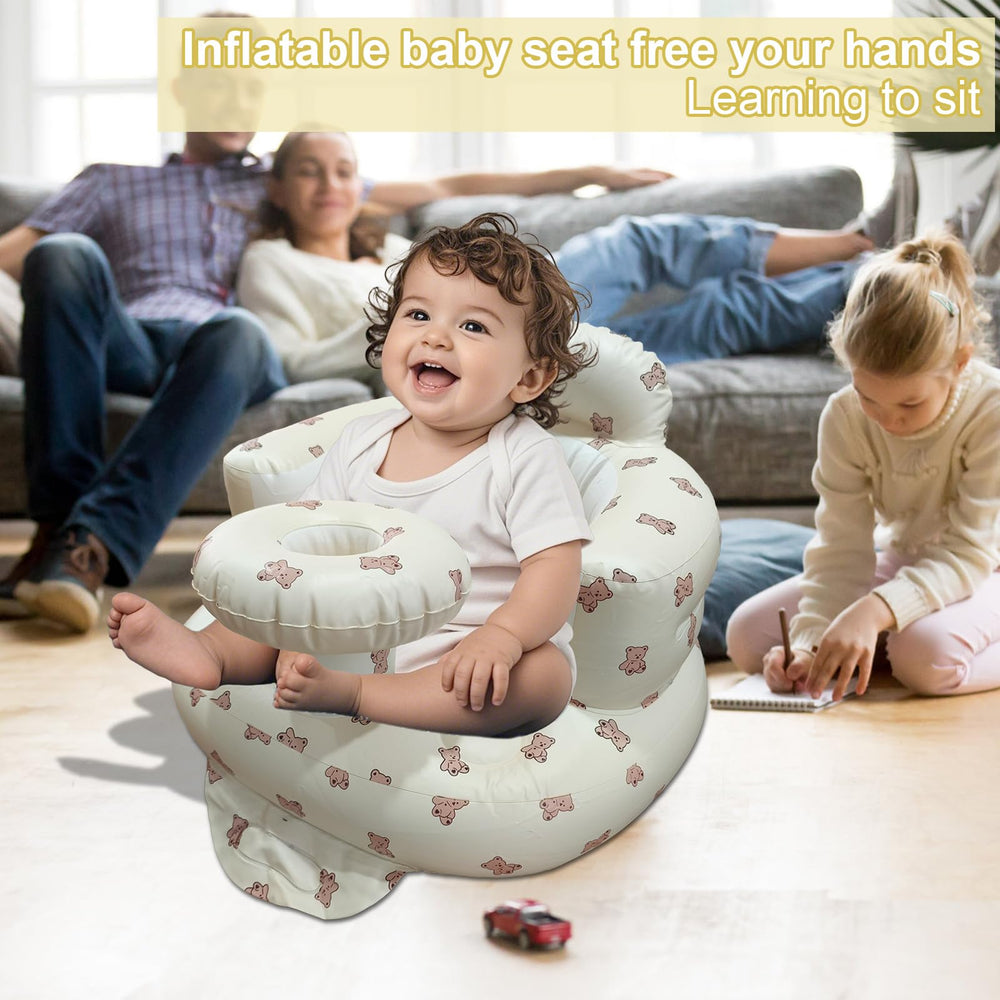 TOSXW inflatable baby seat guardrail tray (bear-tray) holds bottles and toys.