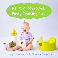 Tot on the Pot Potty Pals plush toys engage toddlers in playful learning during training activities.