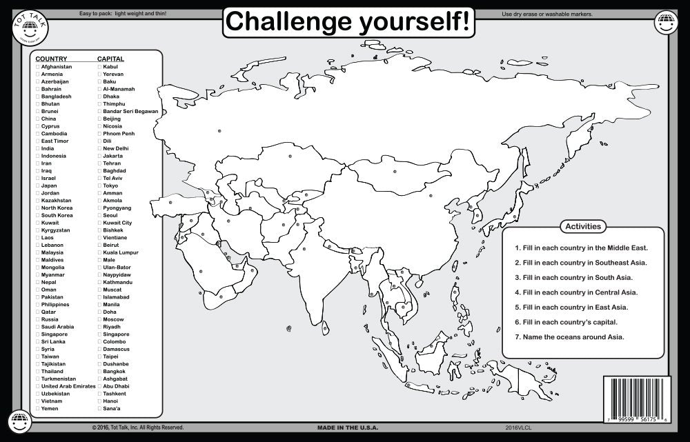 Tot Talk geography placemats Europe map fosters cultural awareness during family meals