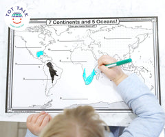 Tot Talk geography placemats world map encourages continents exploration during meals