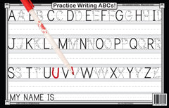 Tot Talk placemats double-sided design offers twice the learning content during meals.