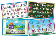 Tot Talk placemats front view showing durable, engaging learning mats for mealtime.