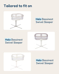 TotAha bassinet sheets in stretchy jersey fabric for buttery softness and cozy naps.