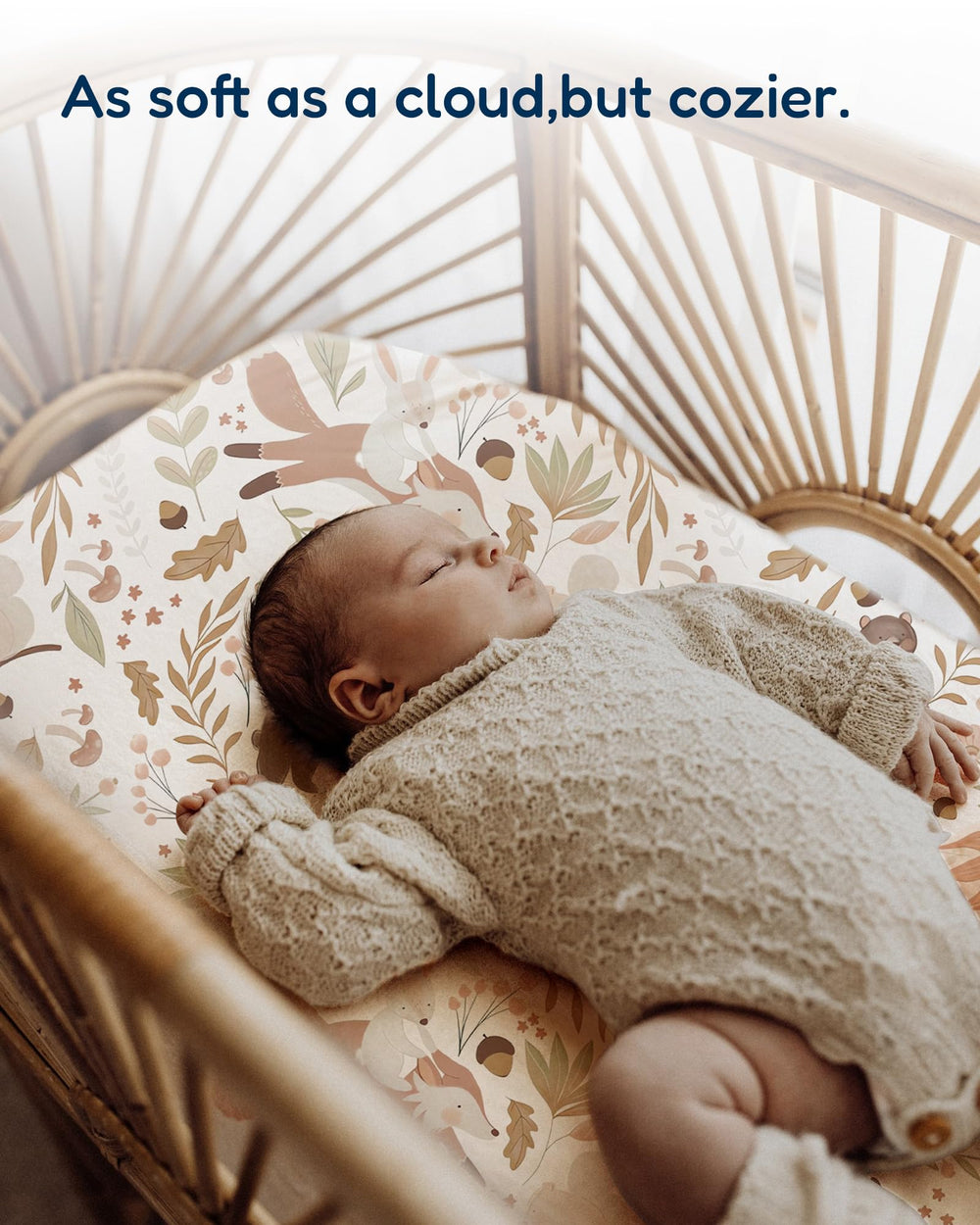 TotAha bassinet sheet pattern-prints calming nursery style