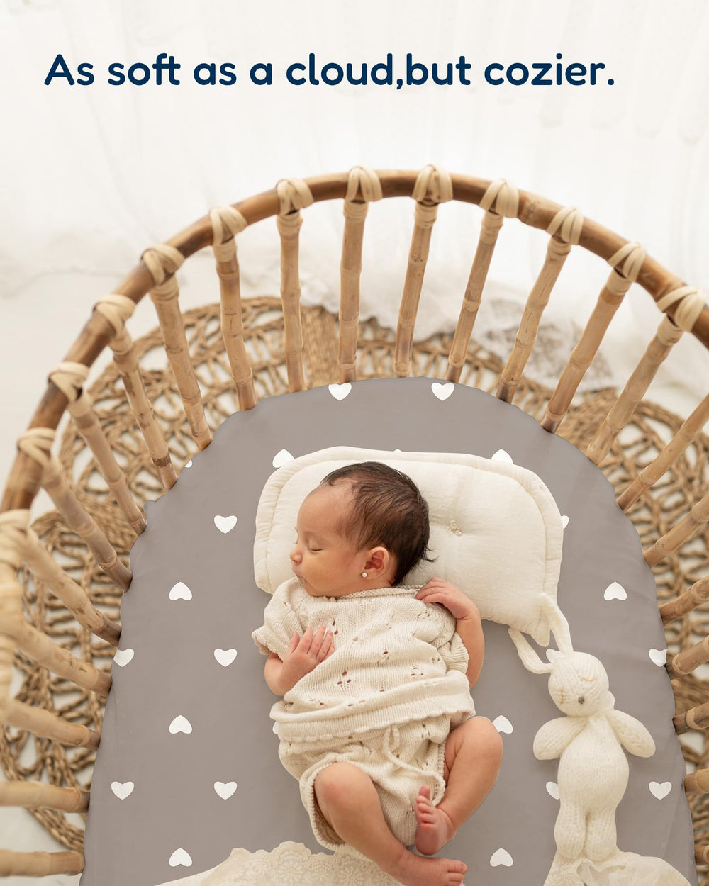 TotAha Baby Joy bedside sleeper sheet offers a soft snug 33x20 fit